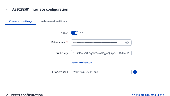 WireGuard interface setup for Teltonika Router